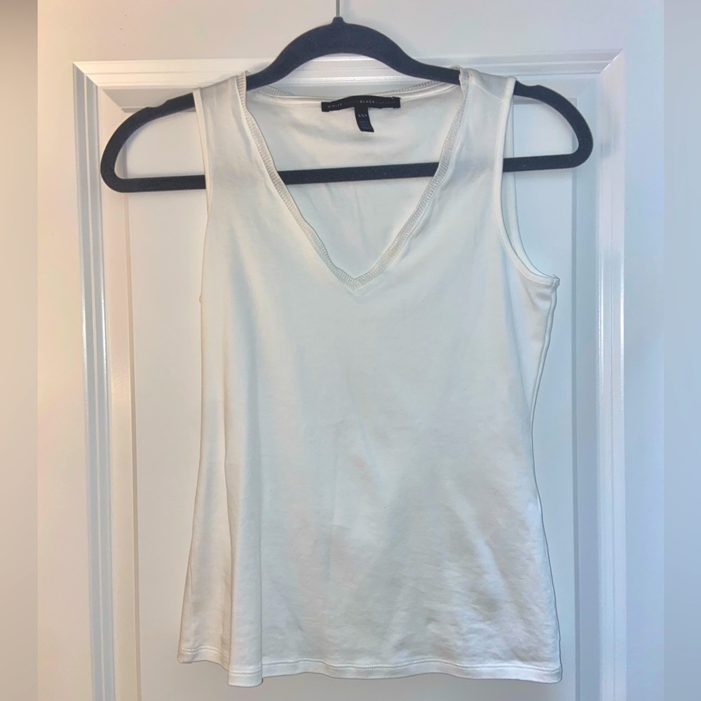 High quality white thick strap tank top